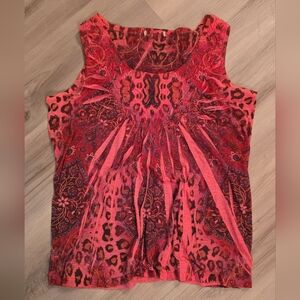 Stylish Pink and Red Women's Tank Top